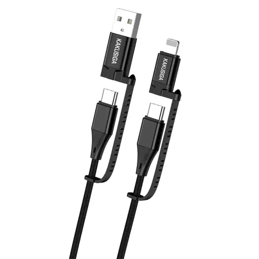 KAKU KSC-654 Tuojie 3-in-1 data transfer and charging cable | USB-A to USB-C | 60W | 1.2m | black
