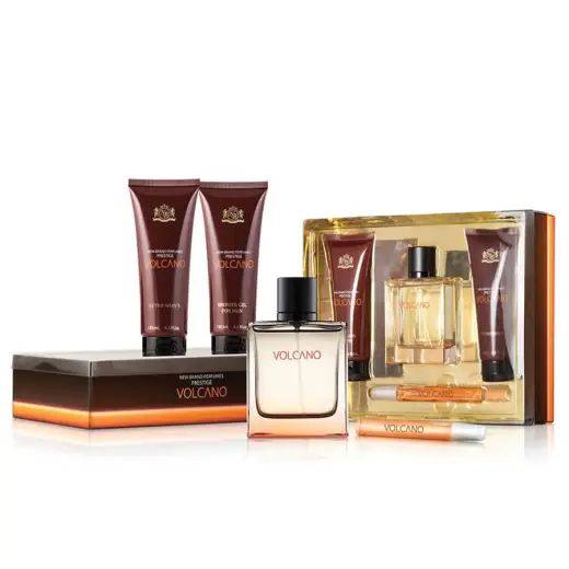 Set New Brand: Volcano, Eau De Toilette, For Men, 100 ml + Volcano, Eau De Toilette, For Men, 15 ml + Volcano, Cleansing, Shower Gel, All Over The Body, All Skin Types, 130 ml + Volcano, After-Shave Gel, 130 ml