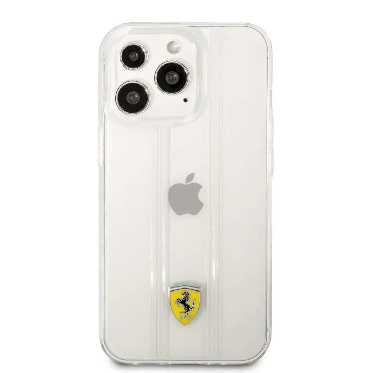 FES3SHCP13LTR Ferrari PC|TPU 3D Stripes Hard Case for iPhone 13 Pro Transparent