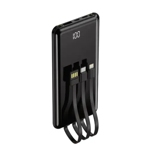 Setty PB-WK-101 external battery (powerbank) | 10000 mAh | USB-A, USB-C, Micro USB, Lightning | LED flashlight | black