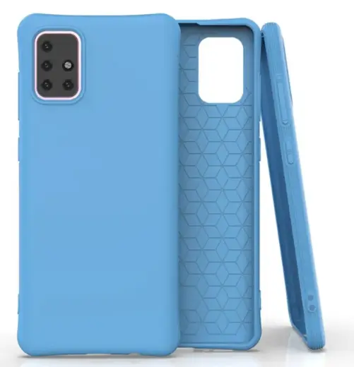 Fusion Solaster Back Case Silikona Aizsargapvalks Priekš Samsung A715 Galaxy A71 Zils