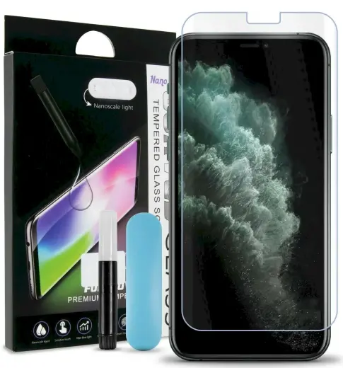 Fusion UV 9H Tempered Glass Aizsargstikls + Eco Līme + Lampa Priekš Apple iPhone XR