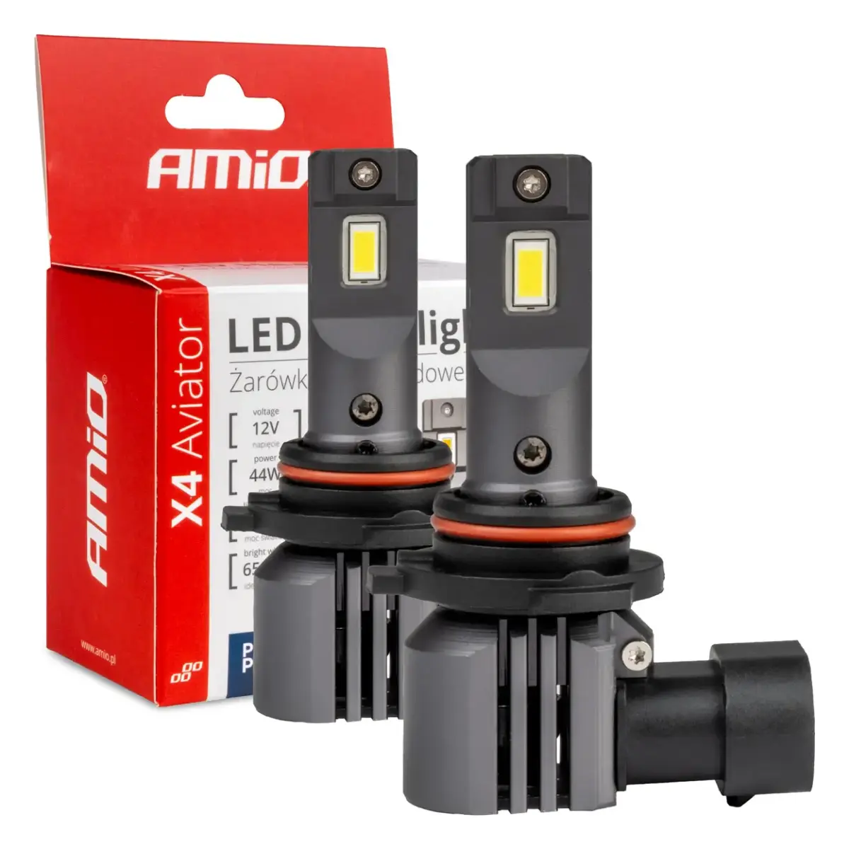 LED Headlights X4-series AVIATOR HB4 9006 6500K max 44W AMIO-03767