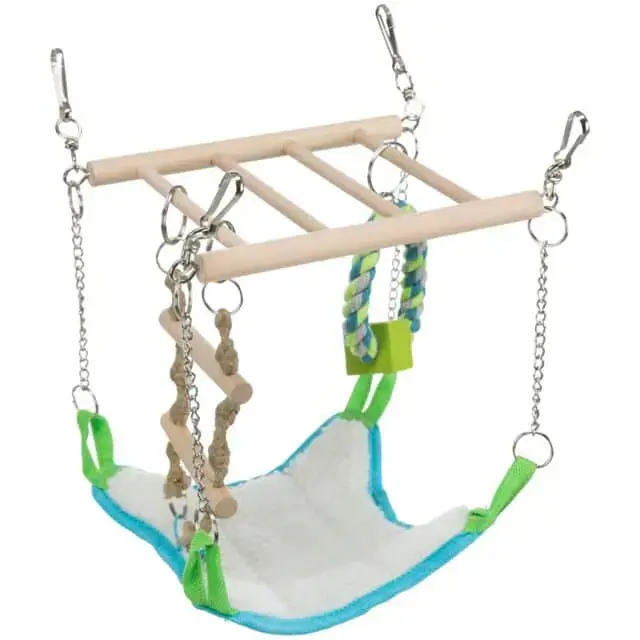 Aksesuārs grauzējiem - Trixie Suspension bridge, hammock|toy, hamster, wood|rope, 17 × 22 × 15 cm