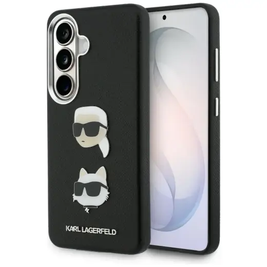 Karl Lagerfeld Saffiano Double Heads Metal phone case for Samsung Galaxy S26+ (S947) black