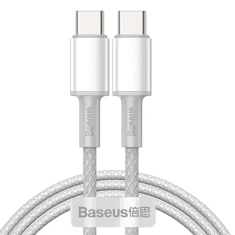 USB-C to USB-C Cable Baseus High Density Braided, 100W, 1m (White)