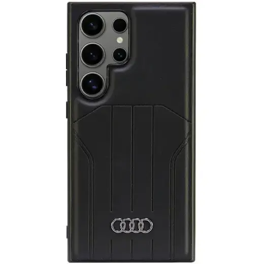 Audi Synthetic Leather MagSafe S24 Ultra S928 czarny|black hardcase AU-TPUPCMS24U-Q5|D1-BK