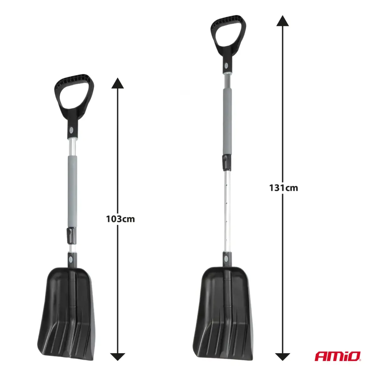 Telescopic snow shovel with aluminum blade 103cm-131cm