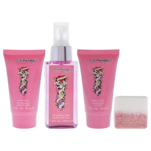 Set Ed Hardy: Ed Hardy, Scented Spray, For Women, 50 ml + Ed Hardy, Body Wash, 50 ml + Ed Hardy, Hydrates, Body Lotion, 50 ml
