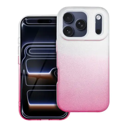 Shining maciņš telefonam iPhone 17 Pro caurspīdīgs rozā