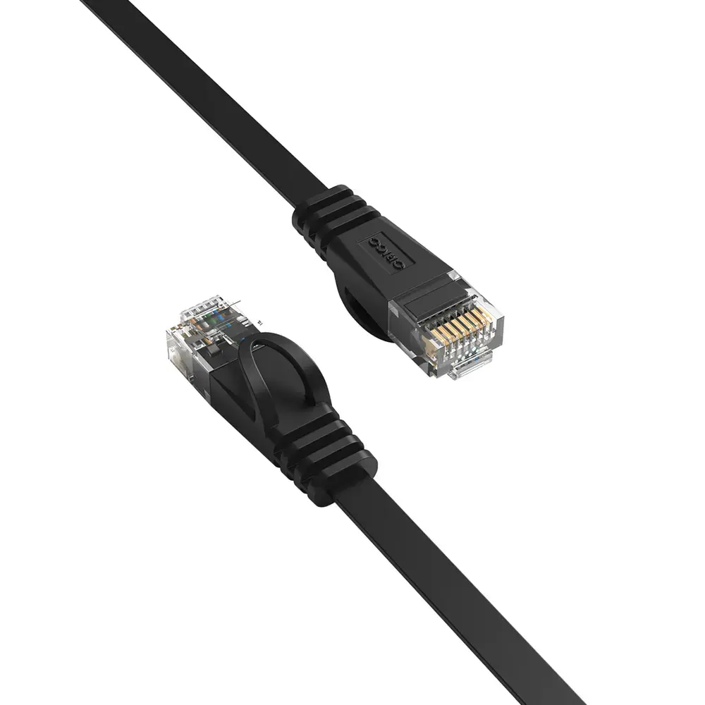 Kabel sieciowy Ethernet Orico PUG-C7B CAT7 10Gbps RJ45 internetowy LAN płaski 1 m - czarny