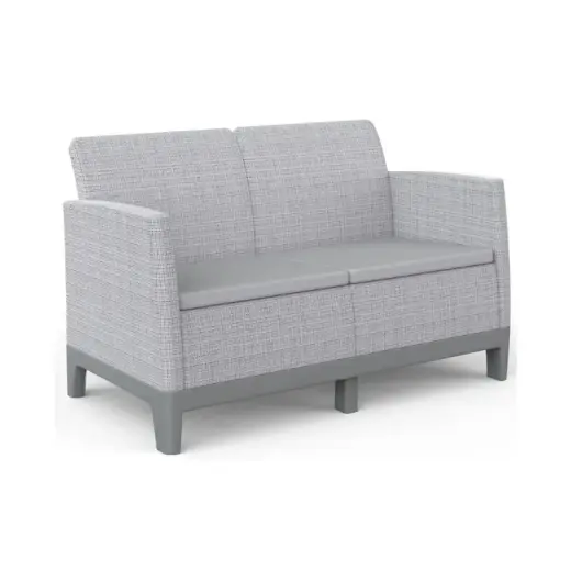 Dārza dīvāns divvietīgs Scandi Form 2 Seater Sofa gaiši pelēks/tumša tērauda pelēks