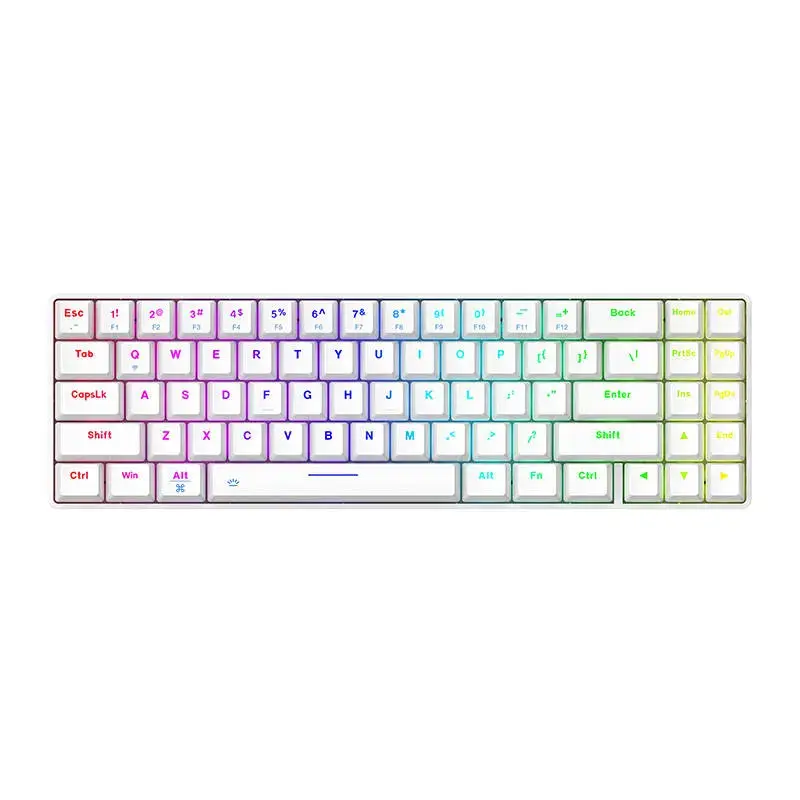 Wireless mechanical keyboard Dareu EK871 Bluetooth + 2.4G RGB (white)