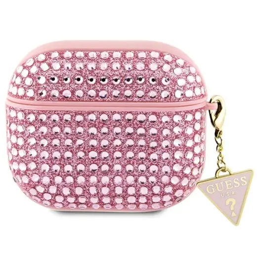Guess GUA3HDGTPP AirPods 3 cover pink Rhinestone Triangle Charm