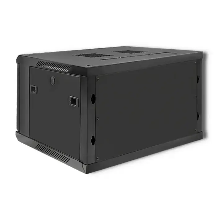 Qoltec RACK 19" Cabinet | 6U | 600 x 370 x 600 | Perforated doors | Hanging | Steel case | Lock | Black
