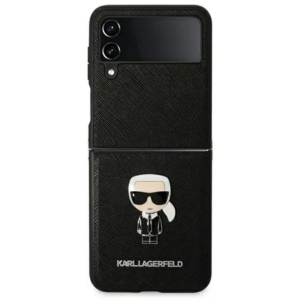 Karl Lagerfeld PU Saffiano Ikonik Case for Samsung Galaxy Z Flip 4 Black