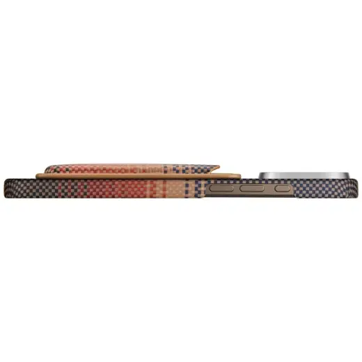 Magnetic wallet PITAKA Woven Wallet MagSafe for phone sunset Photo