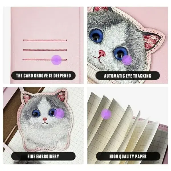 Nimmy Zestaw 2w1 notatnik + długopis      różowy|pink Big Eyed Pet 2.0 Cat