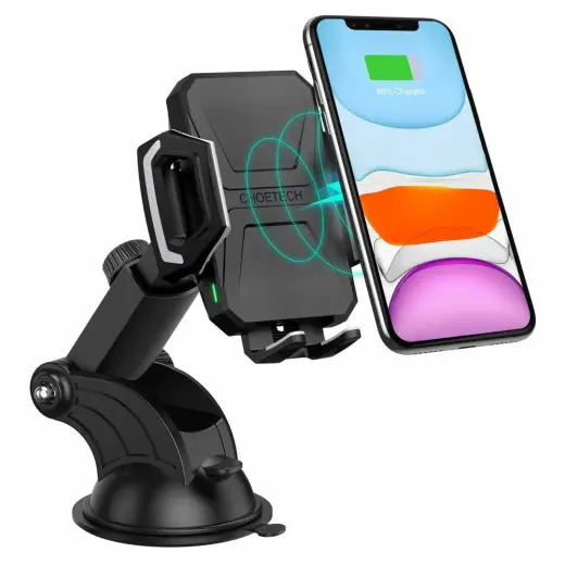 Choetech Car Wireless Charger qi 15W Car Holder for dashboard windshield black (T521-F)
