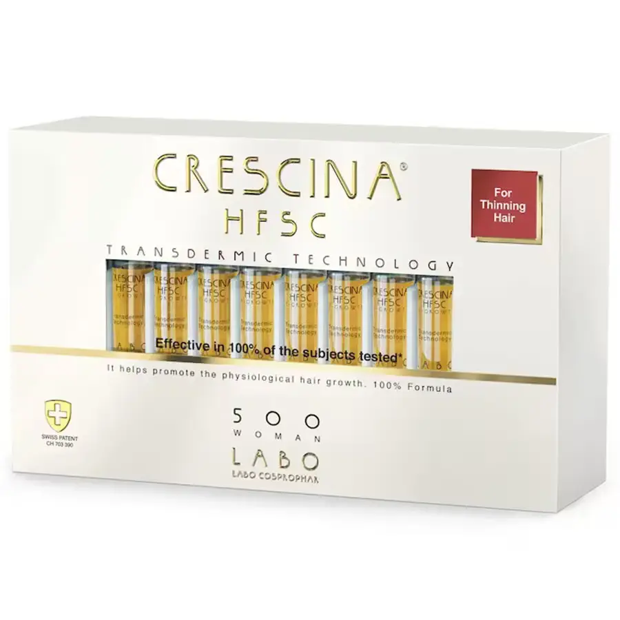 Labo, Crescina, Transdermic HFSC 500, For Growth Stimulation, Ampoules Treatment Serum, For Scalp, For Women, 20 pcs, 3.5 ml