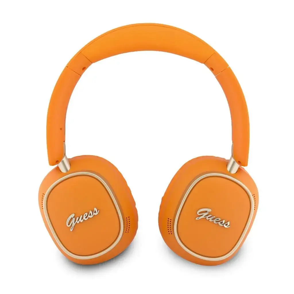Guess Rectangle Metal Script Logo ENC Wireless Headphone Orange