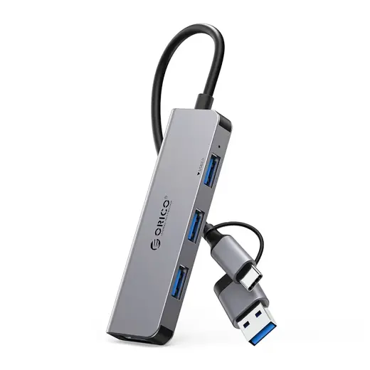 Orico YSA5-U3 USB-A|USB-C Hub Docking Station 3x USB-A 2.0 + 1x USB-A 3.0 - Gray