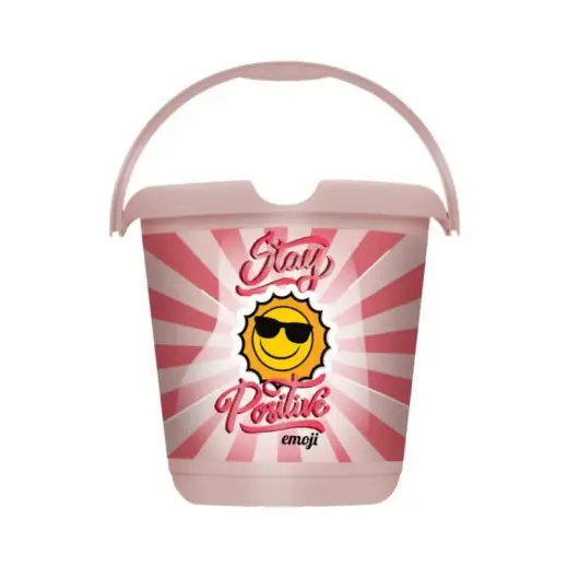 Spainis deko 10L Ilvie "Emoji Stay Positive" Ø30x28cm rozā