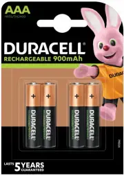 Duracell AAA Ni-Mh 1.2V Rechargable Batteries 900mAh (4pcs) (EU Blister)