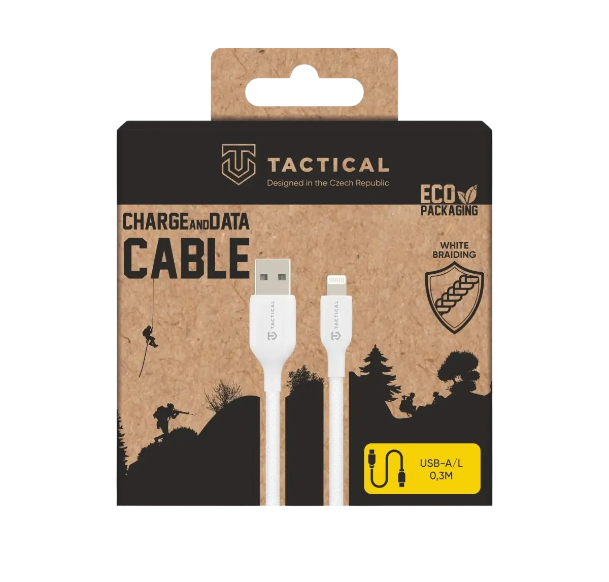 Tactical Stitch Thread duomenų perdavimo ir įkrovimo laidas | USB-A į Lightning | 0.3m | white (Pažeista pakuotė)