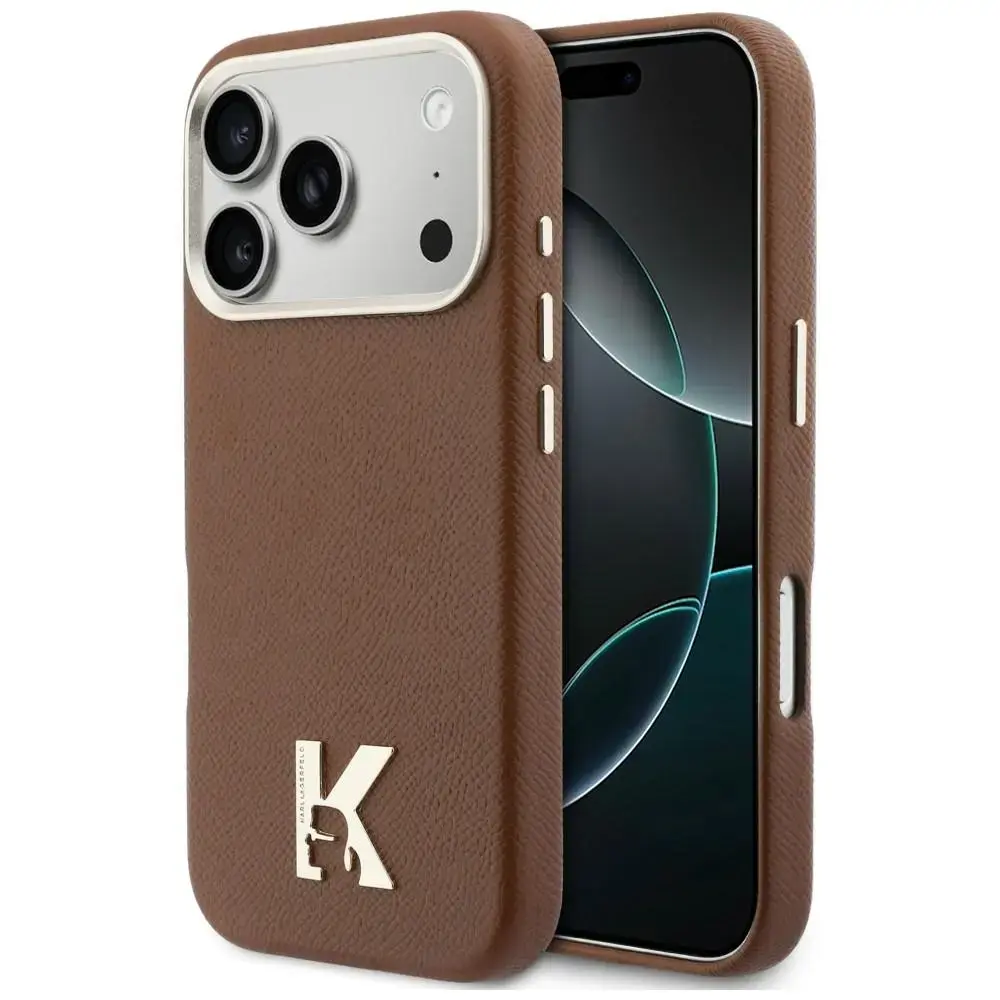 Karl Lagerfeld Karl Head Logo чехол с поддержкой MagSafe для телефона iPhone 17 Pro Max коричневый