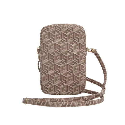 Guess PU G Cube Wallet Phone Bag Zipper Brown