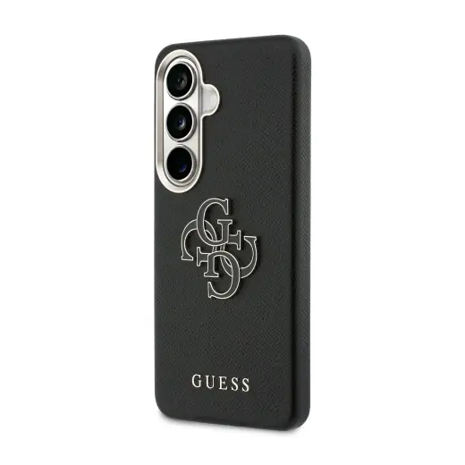 Guess PU 4G Resin Metal Logo maciņš telefonam Samsung Galaxy S26 (S942) melns