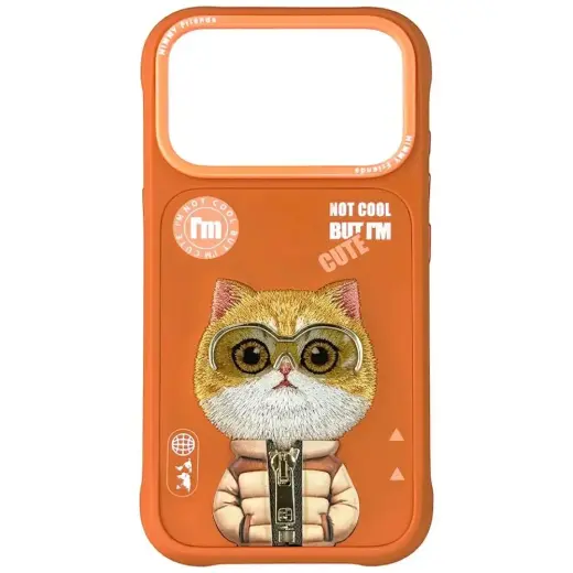 Nimmy Cool&Cute 2.0 Cat phone case for iPhone 17 Pro Max orange
