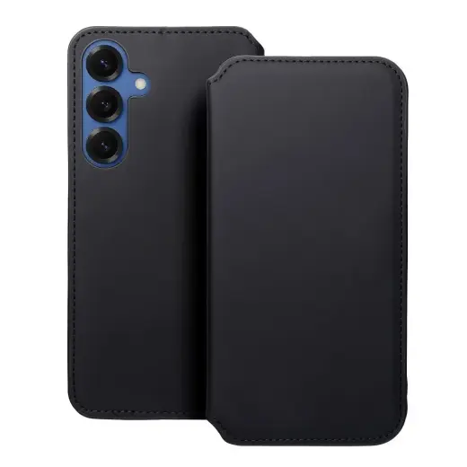 DUAL POCKET grāmatveida maciņš telefonam Samsung Galaxy S25+ (S936) melns