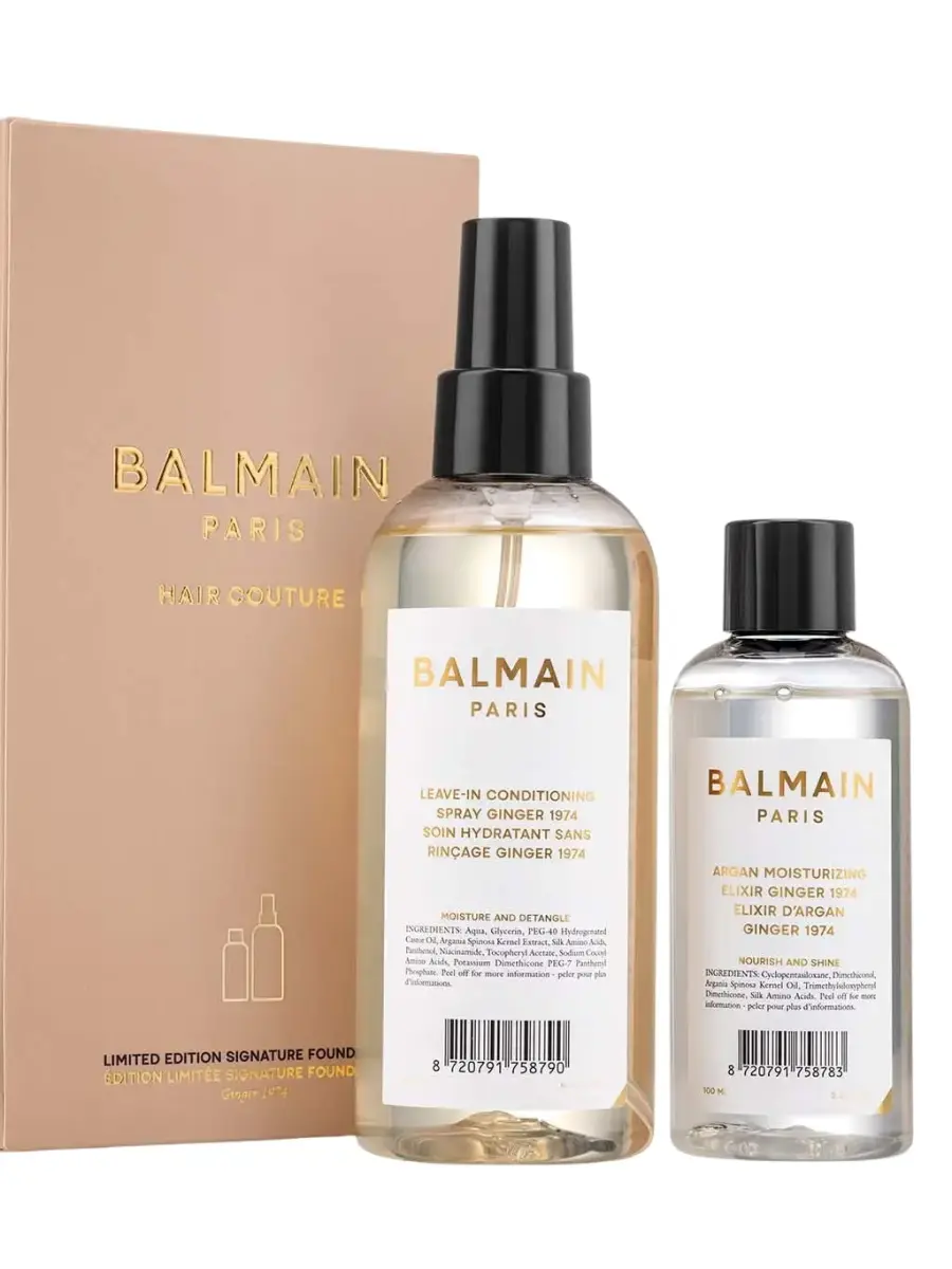 Signature Foundation Ginger Set Balmain Professionnel: Argan Moisturising Elixir, Hair Oil, For Nourishing, 100 ml + Balmain Professionnel, Argan Oil, Hair Leave-In Conditioner, For Hydrate/Detangle & Shine, 200 ml