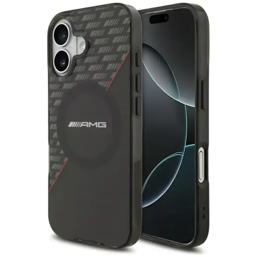 AMG Double Layer clear Rhombs telefoniümbris MagSafe toega seadmele iPhone 17 must-punane