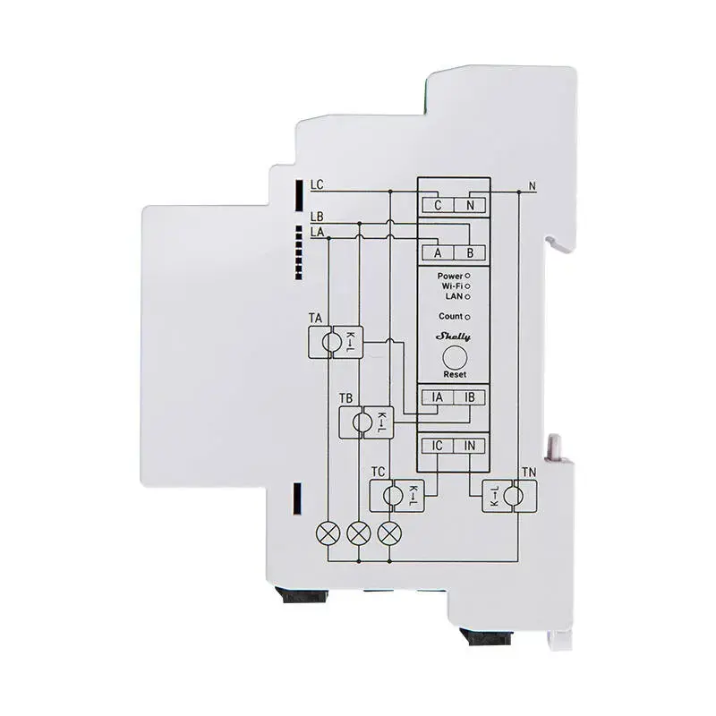 Shelly PRO 3EM 120A 3-Phase Energy Meter, WiFi/Bluetooth