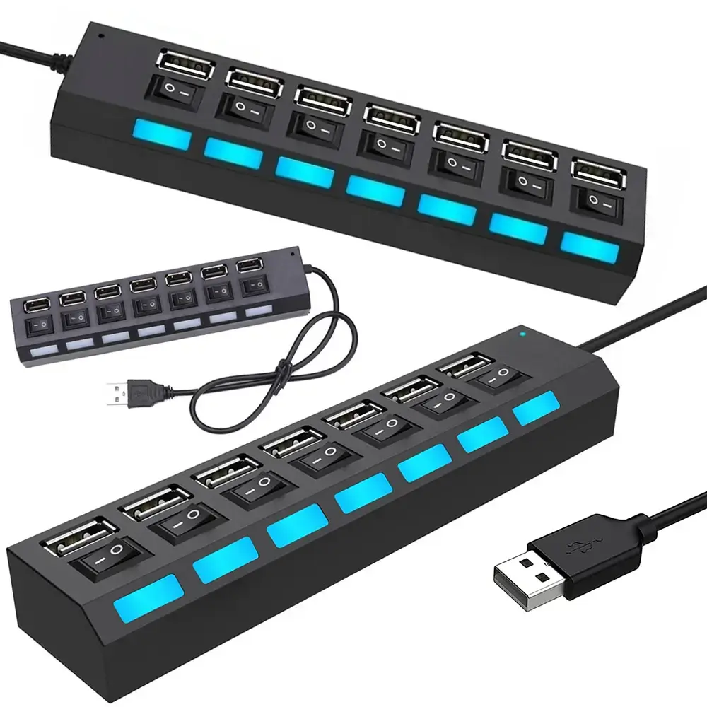 Fusion adapter (splitter) USB 2.0 to 7 x USB 3.0 | 480mbps black