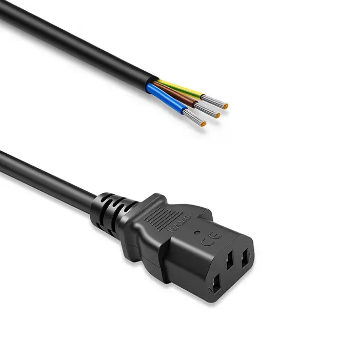Qoltec IEC C13 Power cable | stripped and soldered | Pure copper Cu | 3x0.75mm² | 1.8m