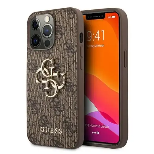 Guess GUHCP13L4GGMBR iPhone 13 Pro hardcase 4G Big Metal Logo brown 
