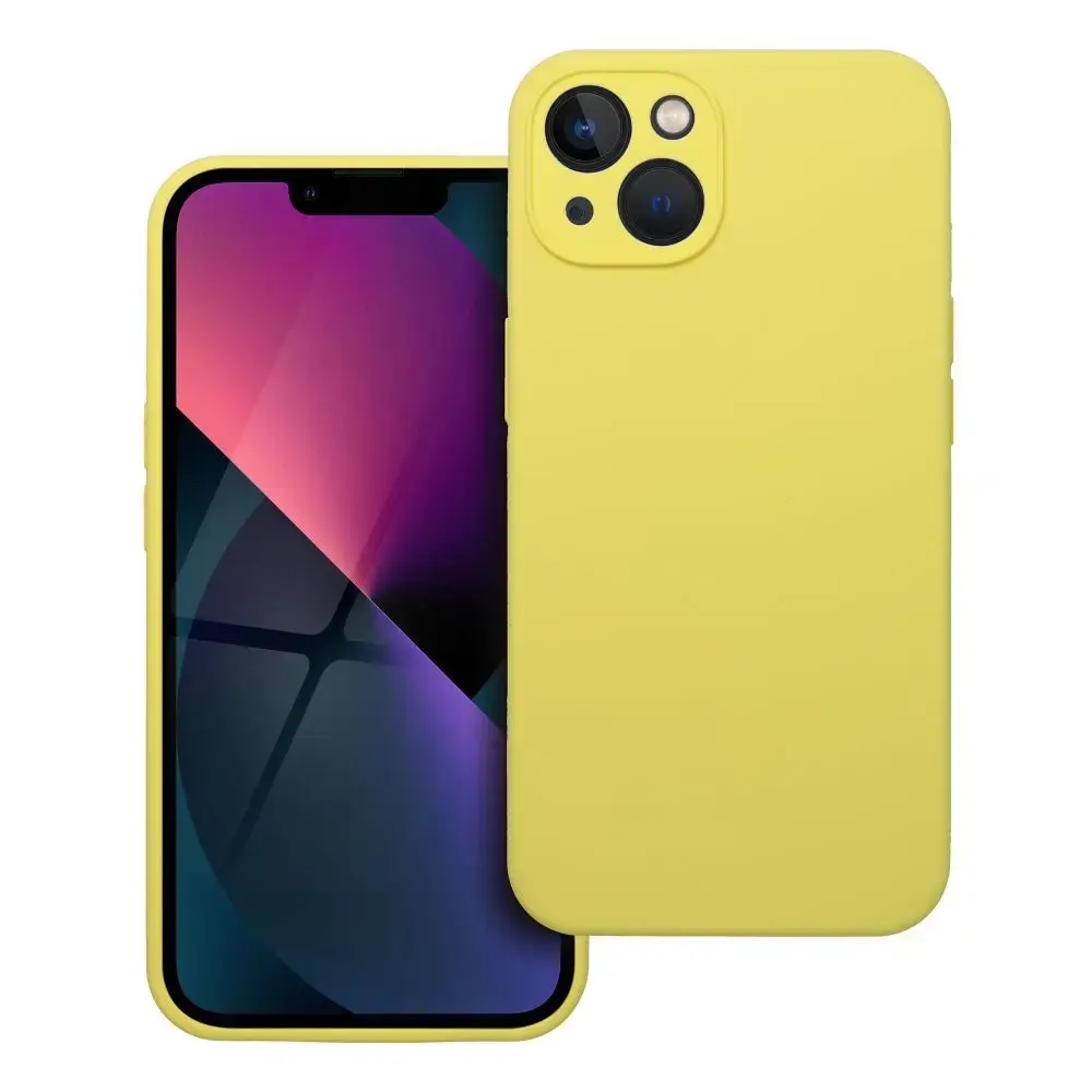 Silicone 2mm maciņš telefonam iPhone 13 dzeltens