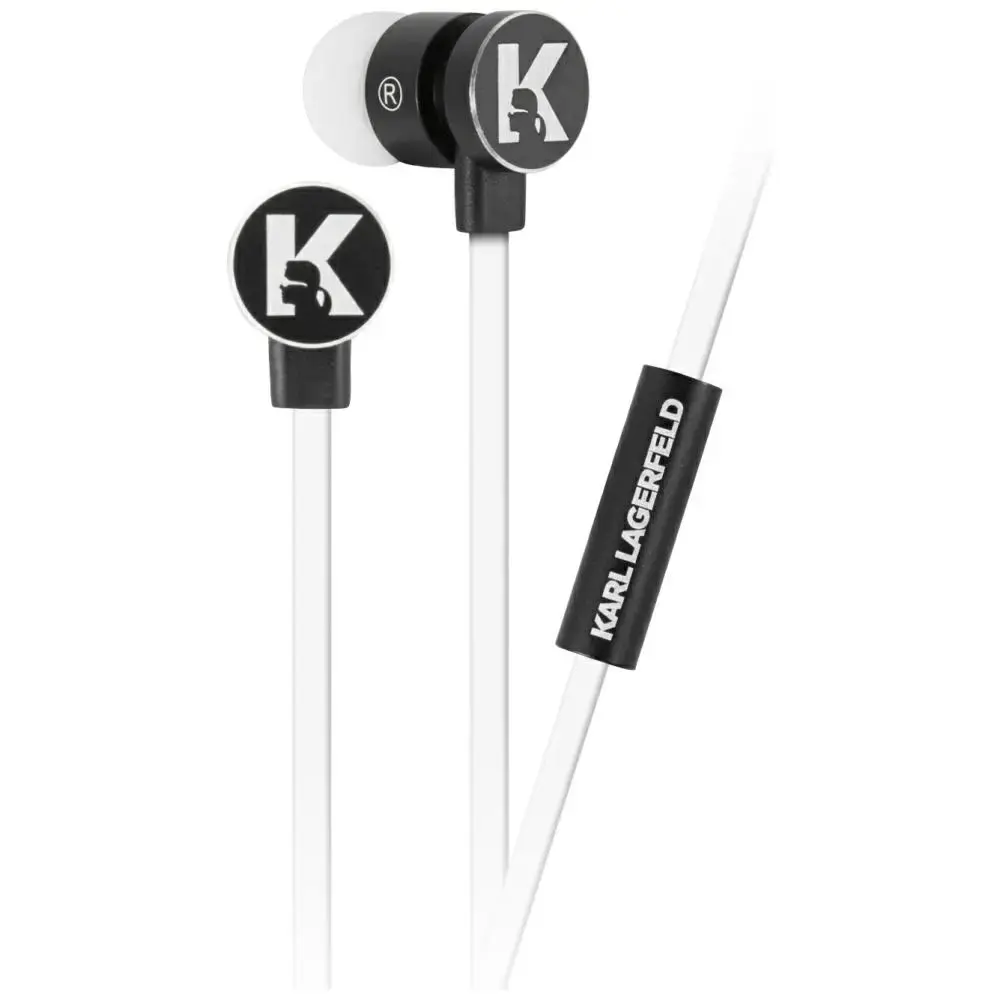 Karl Lagerfeld słuchawki KLEPWIWH biało-czarny|white&black 3,5mm