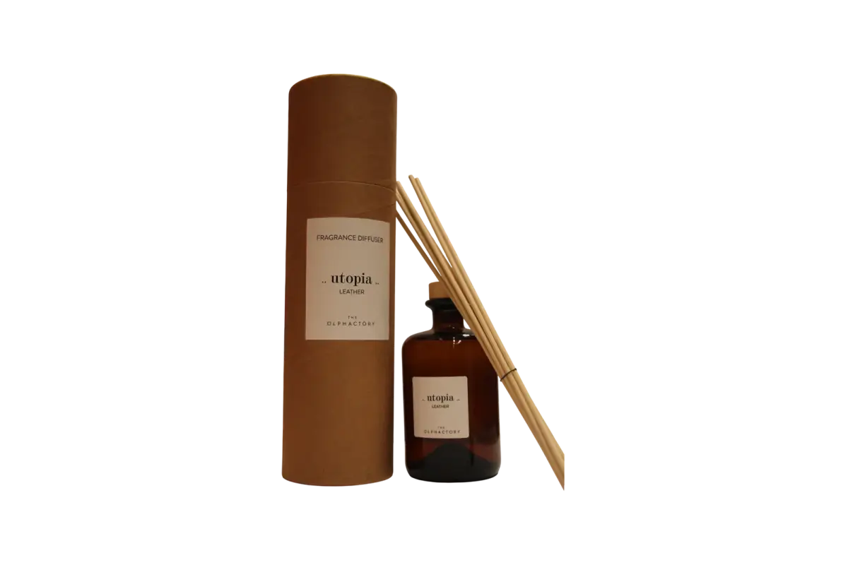The Olphactory, Utopia Leather, Fragrance Sticks, Aroma Reed Diffuser, 500 ml