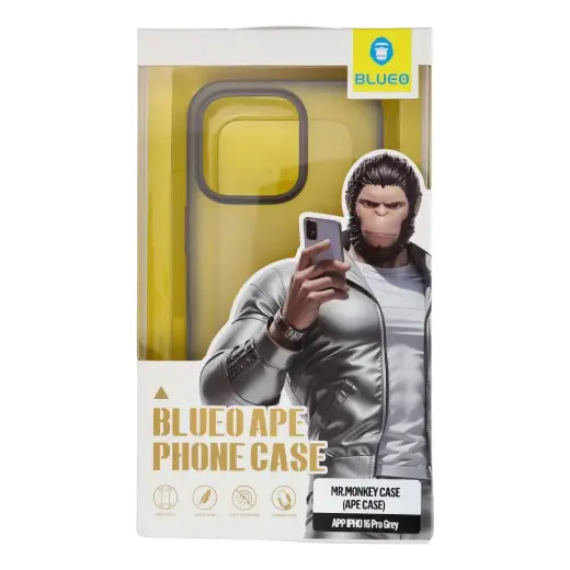 BLUEO APE maciņš telefonam iPhone 16 Pro pelēks