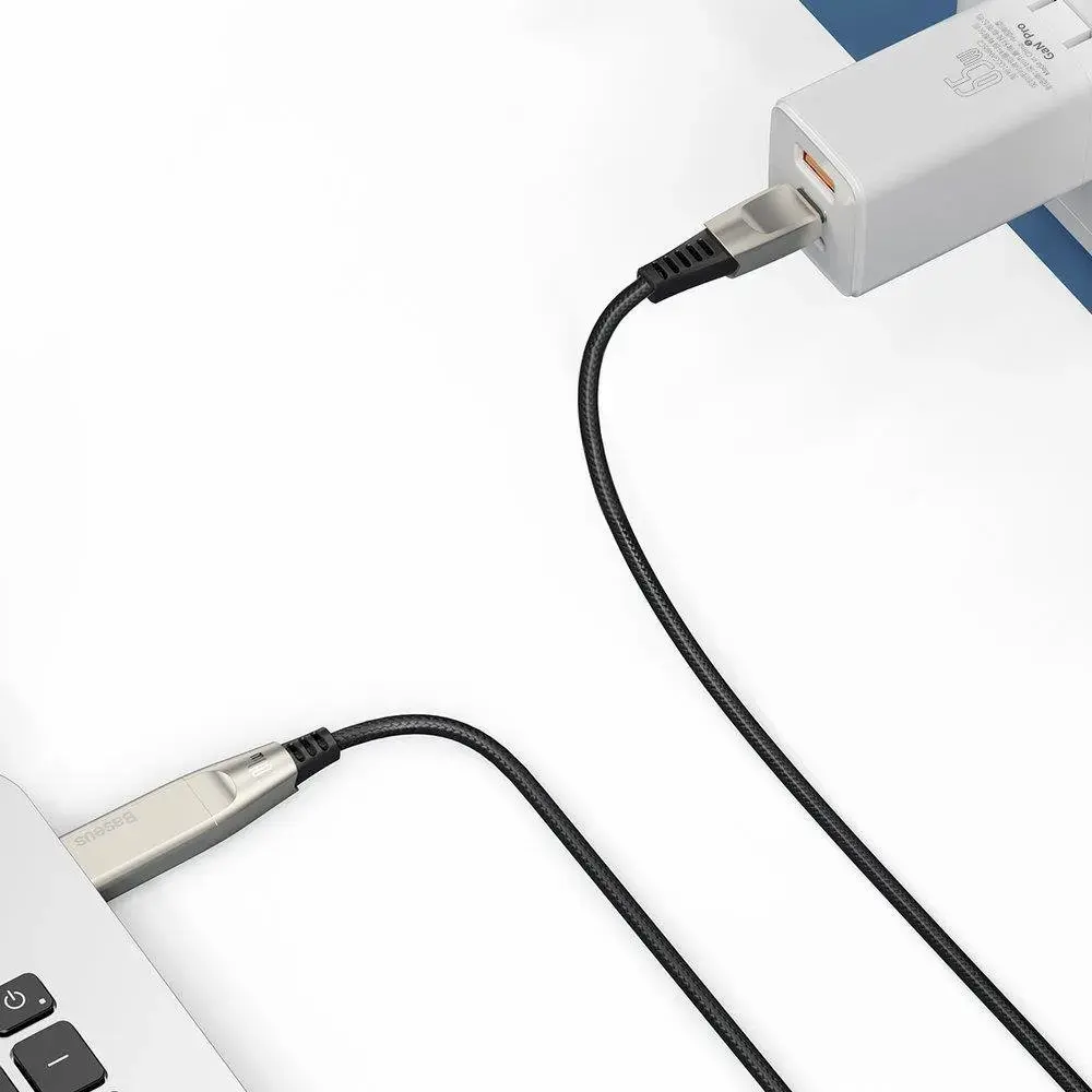 Baseus 2in1 USB - USB Typ C data charging cable | Lenovo (square plug) DC Adapter laptop plug 2 m 100 W 5 A black (CA1T2-E01)