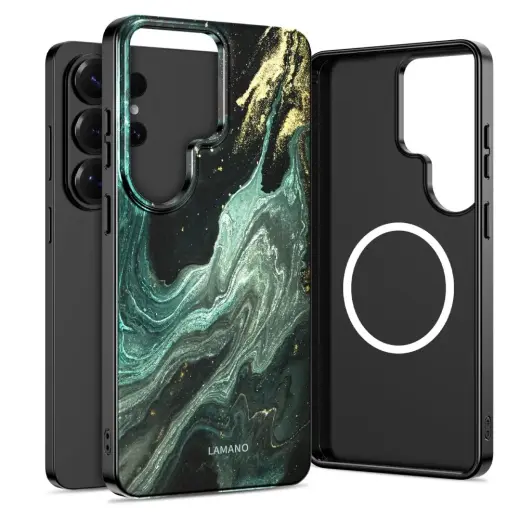 TECH-PROTECT Lamano phone case with MagSafe support for Samsung Galaxy S26 Ultra (S948) green