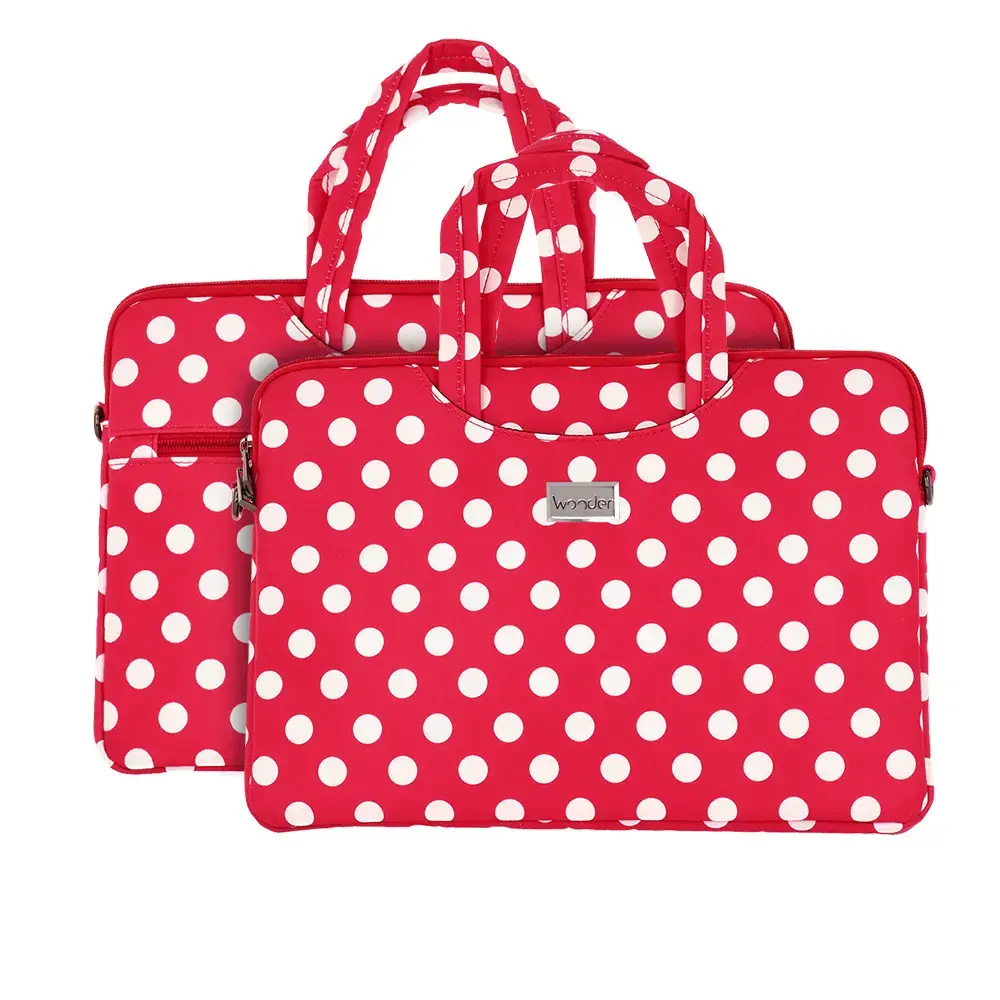 Wonder Briefcase Laptop 17 inches red polka-dot