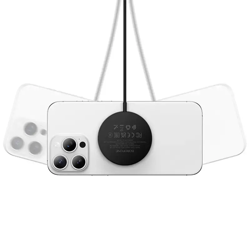 Borofone BQ41 Glory 3-in-1 bezvadu lādētājs | Qi | Saderīgs ar MagSafe | 15W | melns