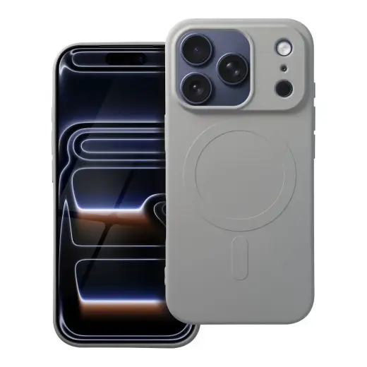 Silicone Mag Cover (big hole) phone case with MagSafe support for iPhone 17 Pro gray