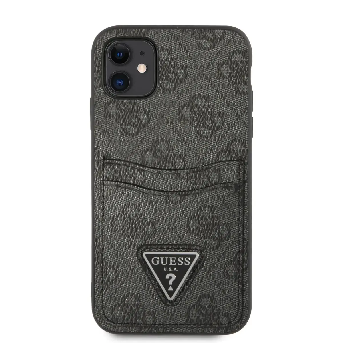 Guess 4G Saffiano Double Card Case for iPhone 11 Black